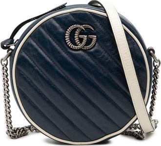 Gucci Pre-owned Gucci Mini GG Marmont Matelasse Leather Torchon Round Crossbody Ladies 550154 001998