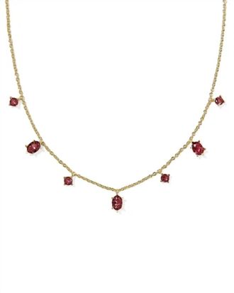 Kendra Scott Womens Cailin Delicate Strand Necklace In Burgundy Crystal