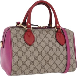 Gucci Pre-owned Vintage GG Canvas Hand Bag - Dames - Vintage Handtas - Beige - ONE Size - Leer - Vintage