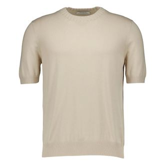 Gran Sasso Round-neck Knitwear, male, Beige, Size: 4XL Crew Neck T-shirt