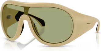 Moncler Stijlvolle zonnebril in mat camel/groen - unisex - Zonnebrillen - Groen - ONE Size - Accessoires