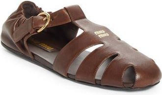 Miu Miu Ruches Fisherman Sandal in Radica at Nordstrom, Size 39.5