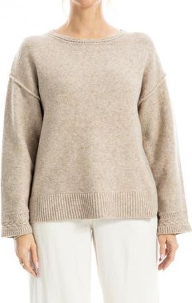 Max Studio Relaxed Crewneck Sweater in Heather Toast at Nordstrom Rack, Size X-Small