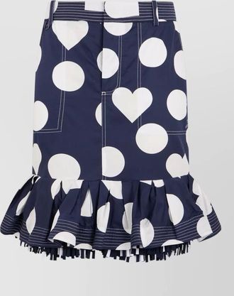 Jacquemus polka-dot ruffled fitted skirt