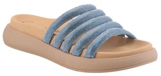 Gabor Pantolette GABOR, Damen, Gr. 42, blau (hellblau), Textil, Schuhe Pantolette, Plateau, Sommerschuh, Schlappen mit Best Fitting-Ausstattung