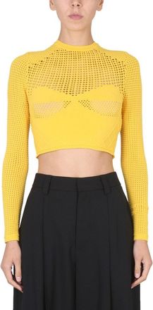 AMBUSH Perforated Crop Shirt With High Neckline