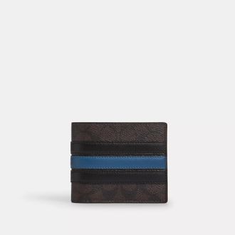Coach 3 In 1 Wallet In Signature Canvas With Varsity Stripe