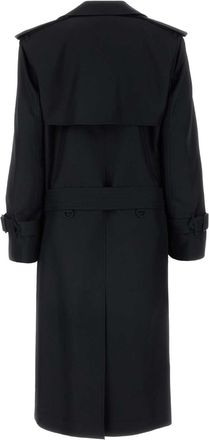 Burberry Womens Black Silk Blend Trench Coat