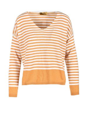 Ebarrito White Striped Polyamide-Blend Sweater