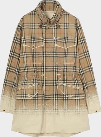 Burberry Men & apos;s Lancaster Check Tropical Gabardine Parka