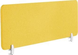 Beliani Panel Separador Amarillo Mostaza 160 X 40 Cm Poli&eacute;ster Pet Pantalla Ac&uacute;stica Oficina Wally