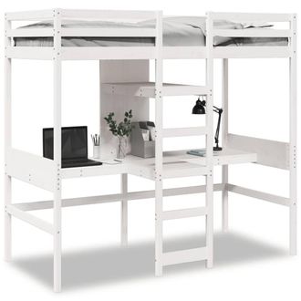 Berkfield Home Loft Bed Frame without Mattress White 75x190cm Solid Wood Pine | Size: 75x190 cm