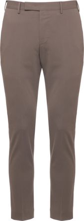 Pantaloni Torino Brown Tailored Virgin Wool Straight-Leg Pants