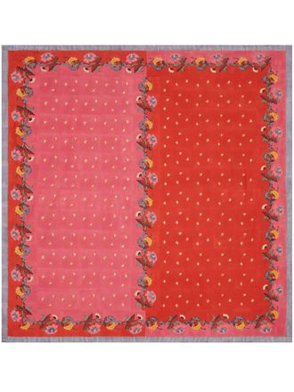 Lisa Corti floral-print cotton table cloth - unisex - pure cotton - One Size - Pink