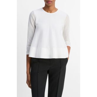Vince Cotton Blend A-Line Sweater in Optic White at Nordstrom Rack, Size X-Small