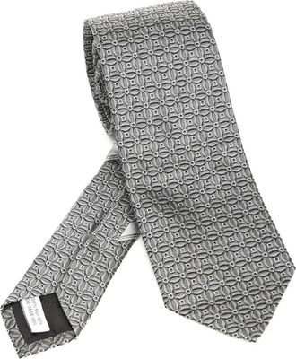 Ferragamo Cravatta in seta con effetto jacquard - Grigio