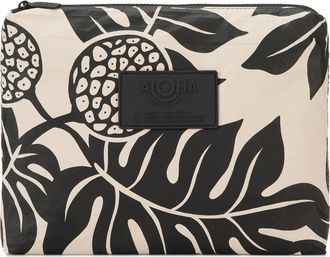 Aloha Collection Mid Holomua Water Resistant Tyvek Zip Pouch in Black/Sandstone at Nordstrom