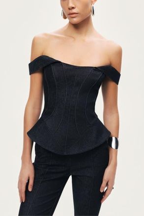 Nocturne Off-Shoulder Sculpted Bustier in Black at Nordstrom, Size X-Small Eu