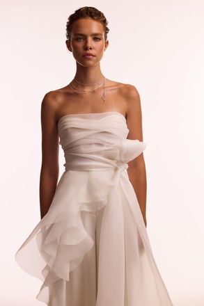 Milla Off-Shoulder Organza Formal Occasion Blouse with Ruffles in White at Nordstrom, Size 6