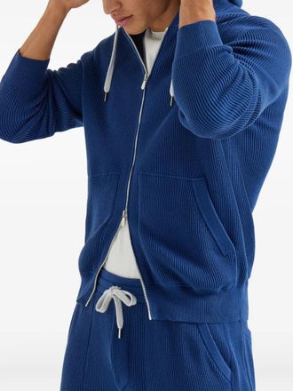 Brunello Cucinelli Mens Ribbed-Knit Hoodie Ss26 M