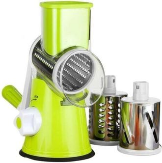 OEM Grattugia Manuale Rotonda Per Formaggio Con Potente Base A Ventosa E 3 Lame In Acciaio Inox - Grattugia Multifunzionale Per Patate E Formaggio