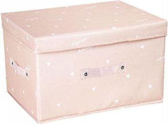 Trade Shop Trade Shop - Box Scatola Salvaspazio Armadio Contenitore Porta Oggetti Organizer 35x30x20 Cm - Rosa