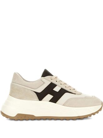 Hogan Beige Hi-Fi Lace Up Sneakers