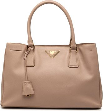 Prada Beige Leather Handbag Tote Bag (Pre-Owned)
