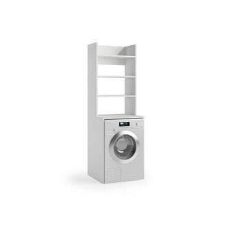 Terraneo Mueble Multiusos Para Lavadora Y Secadora Con 3 Estantes, Blanco, 65x58x195 Cm - Terraneo