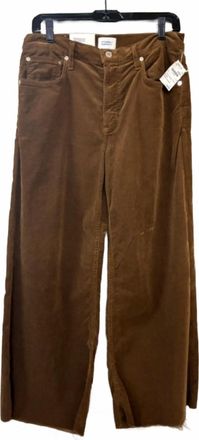 Citizens Of Humanity Womens Lyra Wide Leg Cropped Corduroy Pants In Manuka