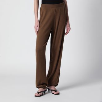 Frankie Shop Pantaloni da jogging Olia Knit in misto lana cammello scuro