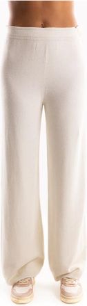 Hinnominate Hinnominate, Broeken, Dames, Beige, S, Wol, Boter Wollen Broek met Strass
