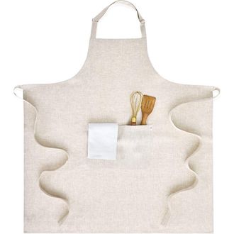 Solino Home Linen Apron 38 x 36 in for Dining Table, Holiday and Everyday Table Decor - Linen Full Midi Apron in Light Natural at Nordstrom, Size