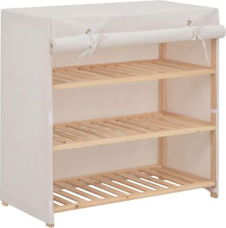 vidaXL Mueble Zapatero Con Funda De Tela Blanco 79x40x80 Cm Vidaxl