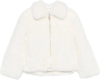 Casablanca Zip-Up Jas van Imitatiebont - Dames - Jassen - Wit - S - Jassen