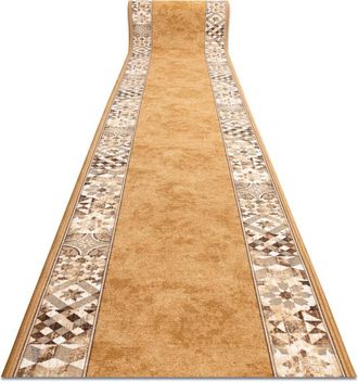 RugsX Alfombra De Pasillo Con Refuerzo De Goma Murcia Azulejos De Lisboa, Marco, Antideslizante Color Cobre 67cm Orange 67x500 Cm