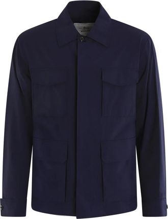 Woolrich Matt Stretch Field Jacket - Heren - Zomerjassen - Blauw - 2XL - Polyester - Jassen