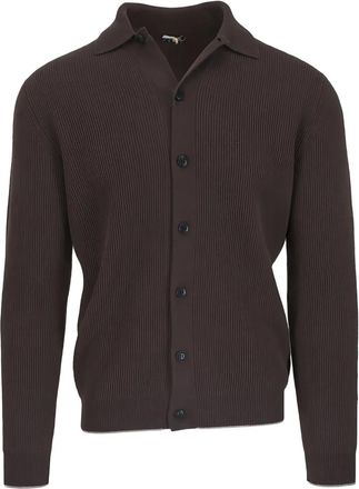 Fedeli Cardigan con bottoni e colletto - Marrone