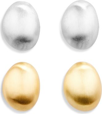 Tasha 2-Pack Mixed Metal Stud Earrings in Gold/Silver at Nordstrom Rack