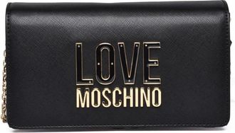 Love Moschino Black Polyurethane Saffiano Shoulder Bag