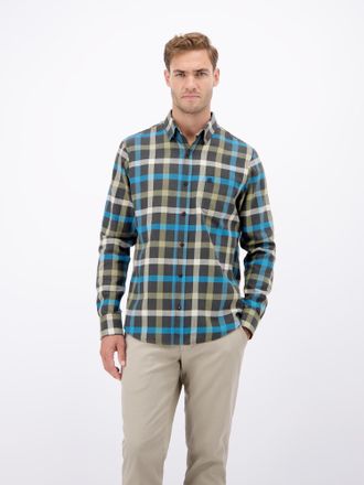 Lerros Flanellhemd LERROS Karo-Flanellhemd, smart und l&auml;ssig, Damen, Gr. XXL, Normalgr&ouml;ssen, nordic olive, 100% Baumwolle, Hemden Flanellhemd