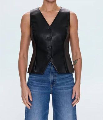 Pistola Denim Danica Sleeveless Vest In Onyx