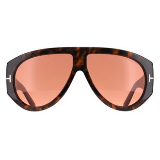Tom Ford Aviator Mens Dark Havana Bordeaux Bronson FT1044 - Brown - One Size