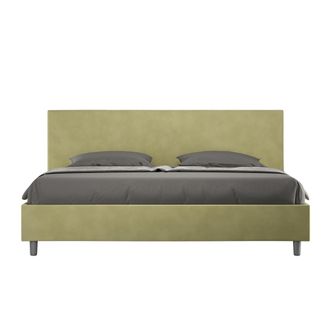 ITYhome Letto Matrimoniale King Size Rivestito In Microfibra - Adele - Dimensione Rete: 180x200 - Tipologia Letto: Con Rete - Colore: T&egrave; Verde