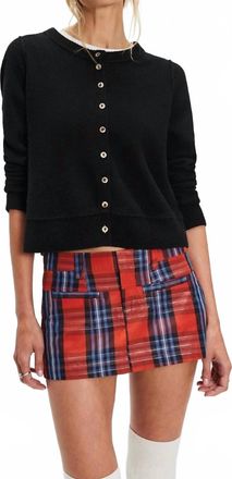 Free People Mille-Fleurs Plaid Micro Skirt In Red