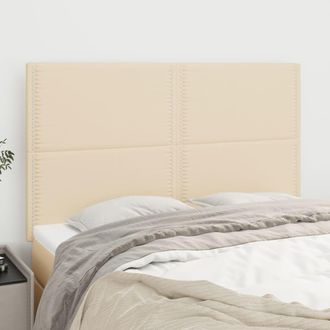 vidaXL Cabeceros 4 Unidades Tela Color Crema 72x5x78/88 Cm Vidaxl
