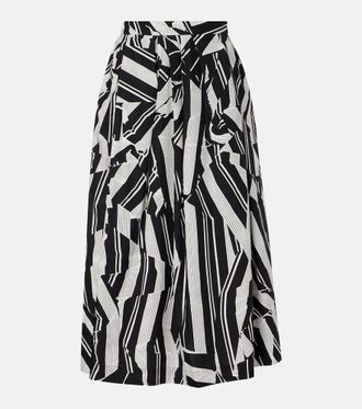 Dries Van Noten Printed cotton midi skirt