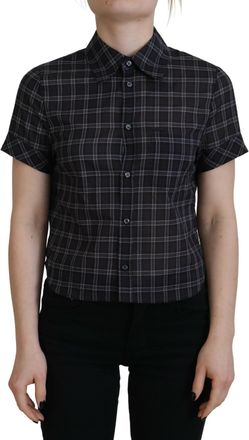 Dsquared2 Dsquared&sup2; Checkered Collared Button Short Sleeves Womens Top (Pre-Owned)