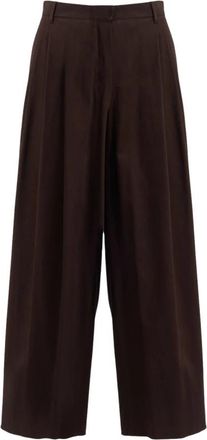 Max Mara Jeans - Dames - Wijde Broeken - Bruin - 3XS - Broeken