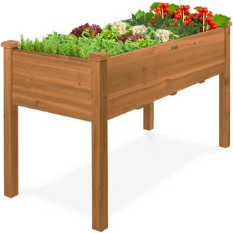 Best Choice Products Best Choice Product 48x24x30in Raised Garden Bed, Elevated Wooden Planter for Yard w/ Foot Caps, Bed Liner